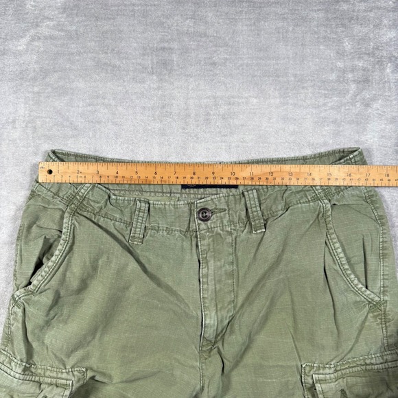American Eagle Shorts Mens 34 Olive Green Cargo Longboard Ripstop Utility Hiking - Picture 11 of 12